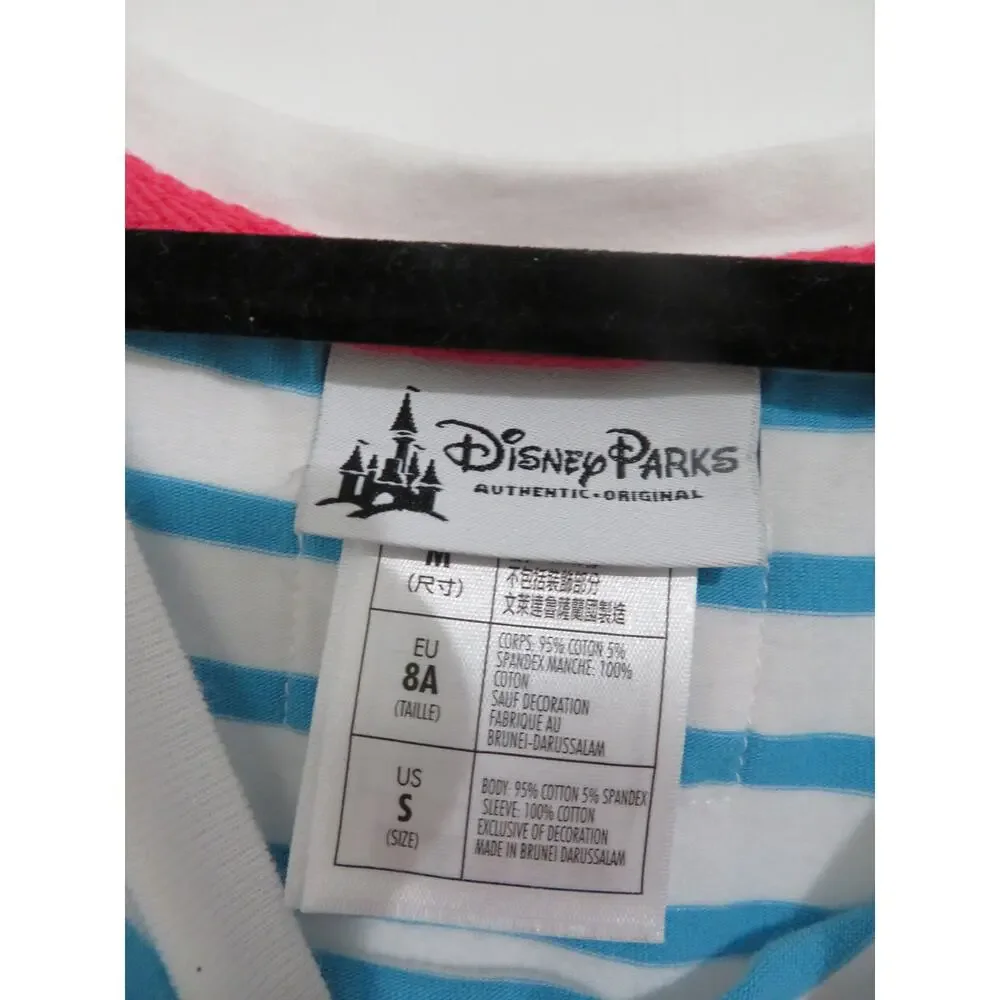 Disney Parks Kids S Blue White Mickey Mouse Striped Short Sleeve Dress Tunic Top